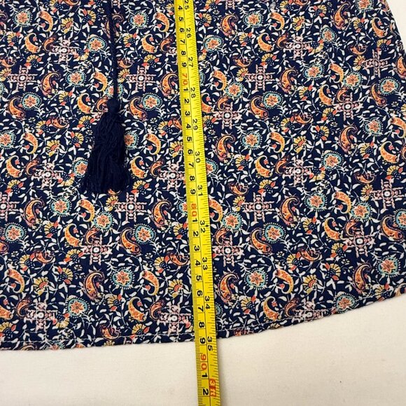 GUC Belle de Jour Women's Blue Printed Sundress w/ Tie Details In Front Size L - Picture 3 of 6